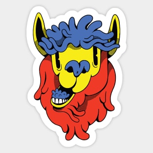 COLORFUL CARTOON LLAMA Sticker